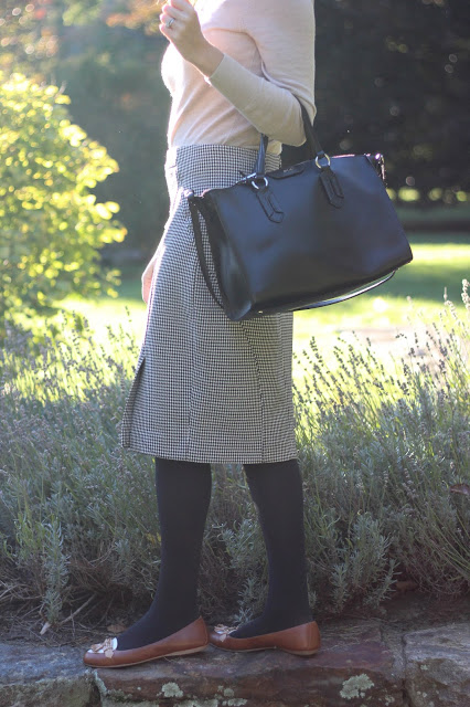 Houndstooth Pencil Skirt