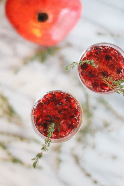 Pomegranate Thyme Prosecco Sparkler