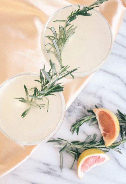 Rosemary Grapefruit Champagne Fizz