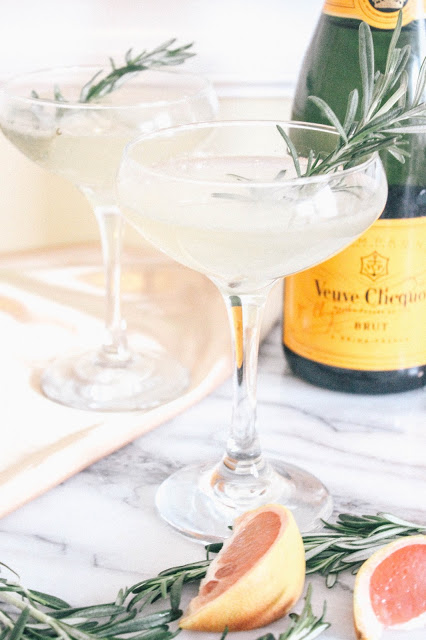 Rosemary Grapefruit Champagne Fizz