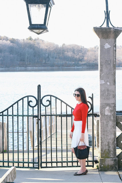 White Sweater Skirt Valentines Day