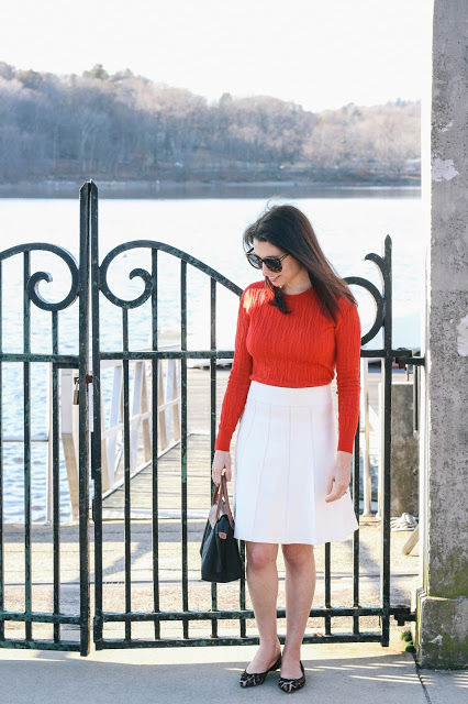 White Sweater Skirt Valentines Day