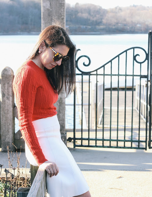 White Sweater Skirt Valentines Day