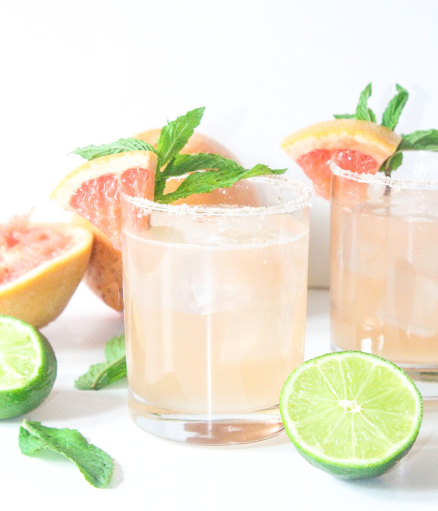 Skinny Grapefruit & Mint Margaritas by SEE GLASS BLOG