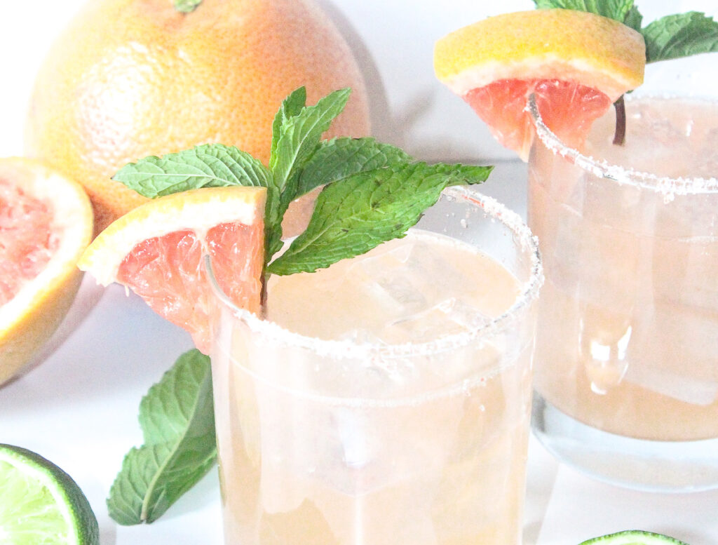 Skinny Grapefruit & Mint Margaritas by SEE GLASS BLOG