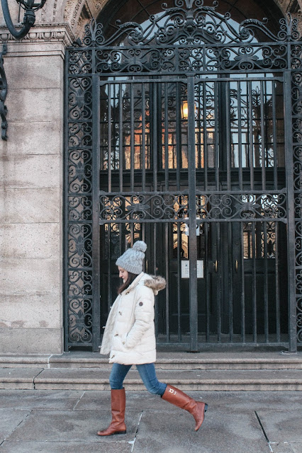 white puffer coat