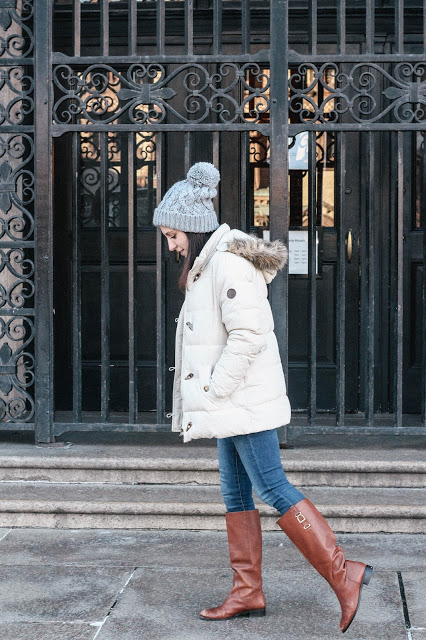 white puffer coat