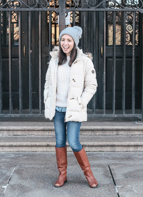 white puffer coat