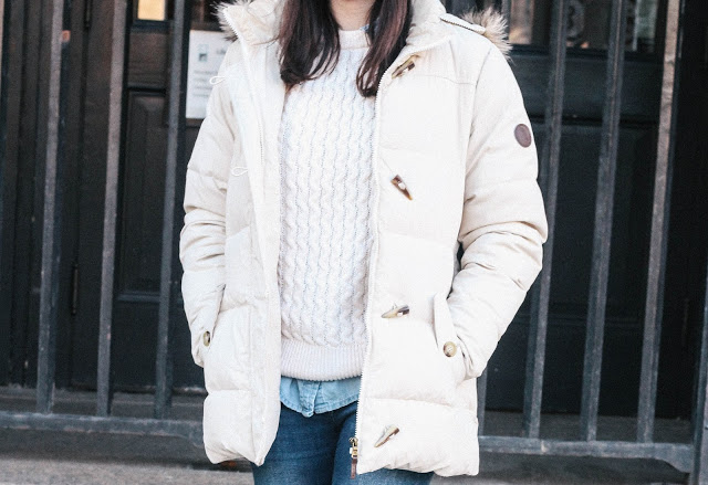 white puffer coat