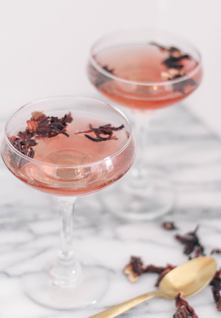 Hibiscus Ginger Sparkling Cocktail Happy Hour