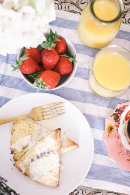 Orange Scones with Lavender Glaze Mother's Day Breakfast in Bed