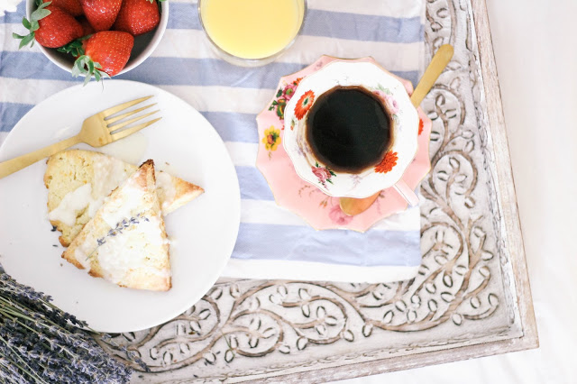 Orange Scones with Lavender Glaze Mother's Day Breakfast in Bed