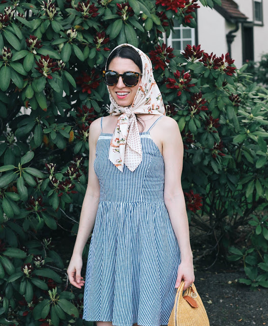 Striped Fit & Flare Dress New England Style