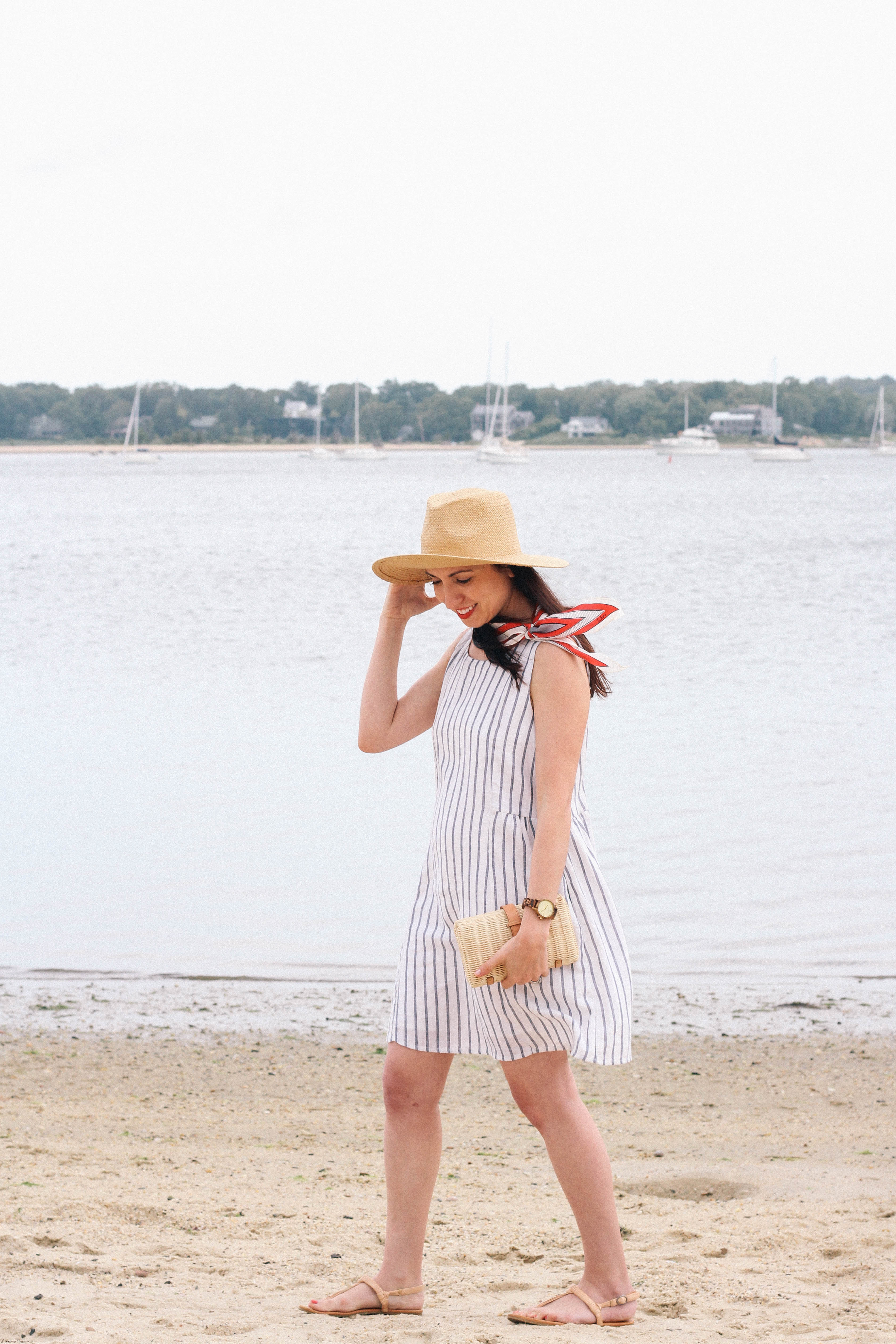 This effortless striped shift dress was exceptionally comfortable for walking around the seaside village of Sag Harbor. 