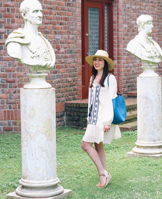 This embroidered drop waist dress was perfect for a Southampton lunch date!