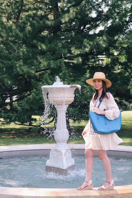 This embroidered drop waist dress was perfect for a Southampton lunch date!