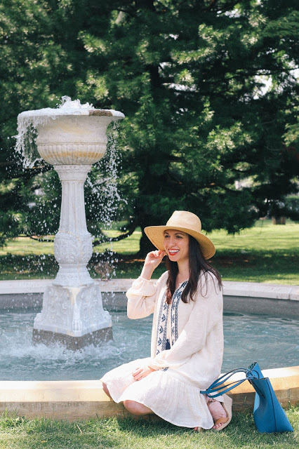 This embroidered drop waist dress was perfect for a Southampton lunch date!