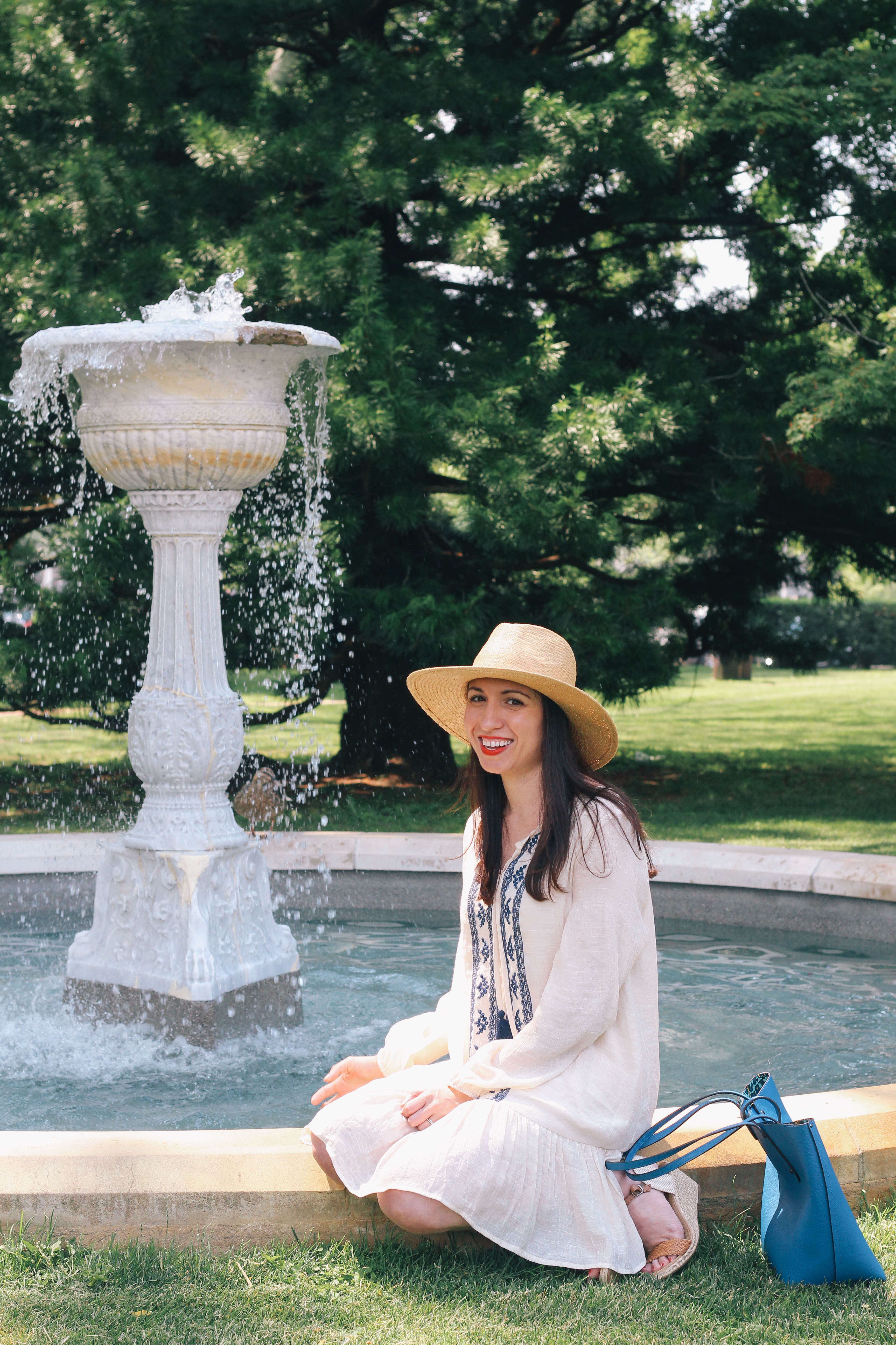 This embroidered drop waist dress was perfect for a Southampton lunch date!