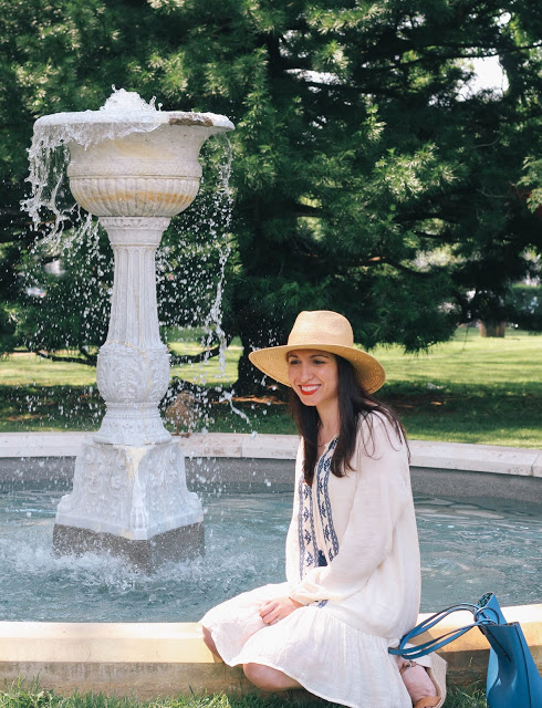 This embroidered drop waist dress was perfect for a Southampton lunch date!