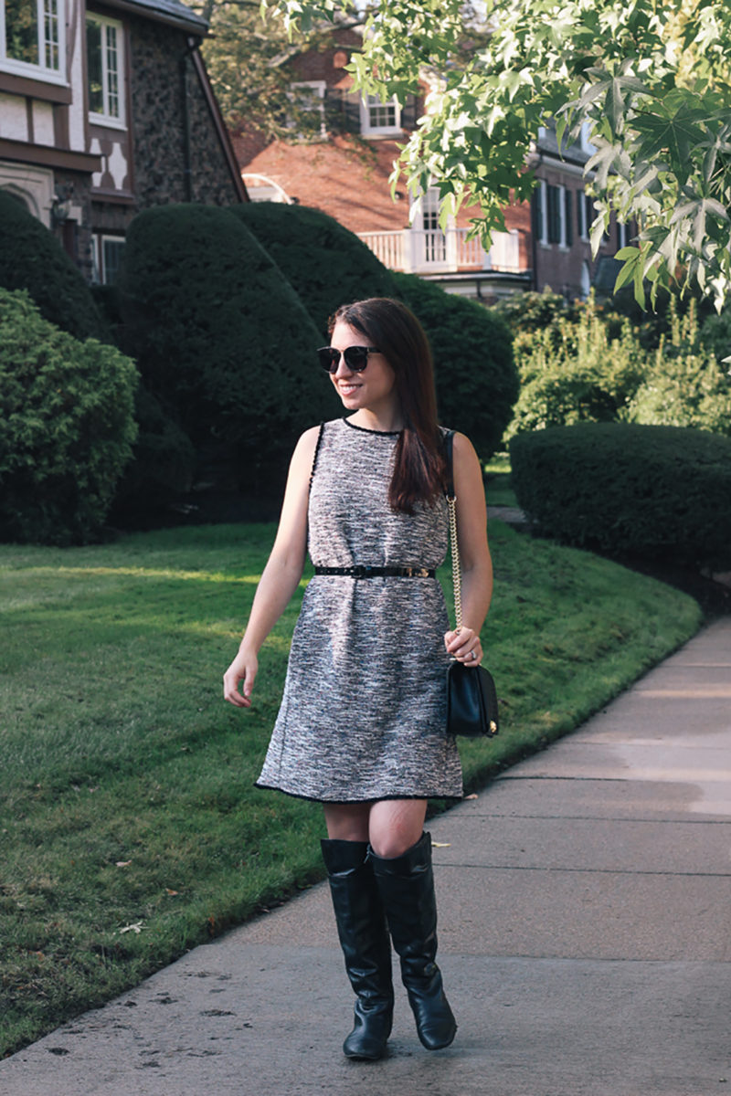 Fringe Tweed Dress