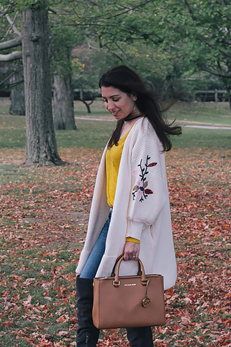 Embroidered Knit Cardigan