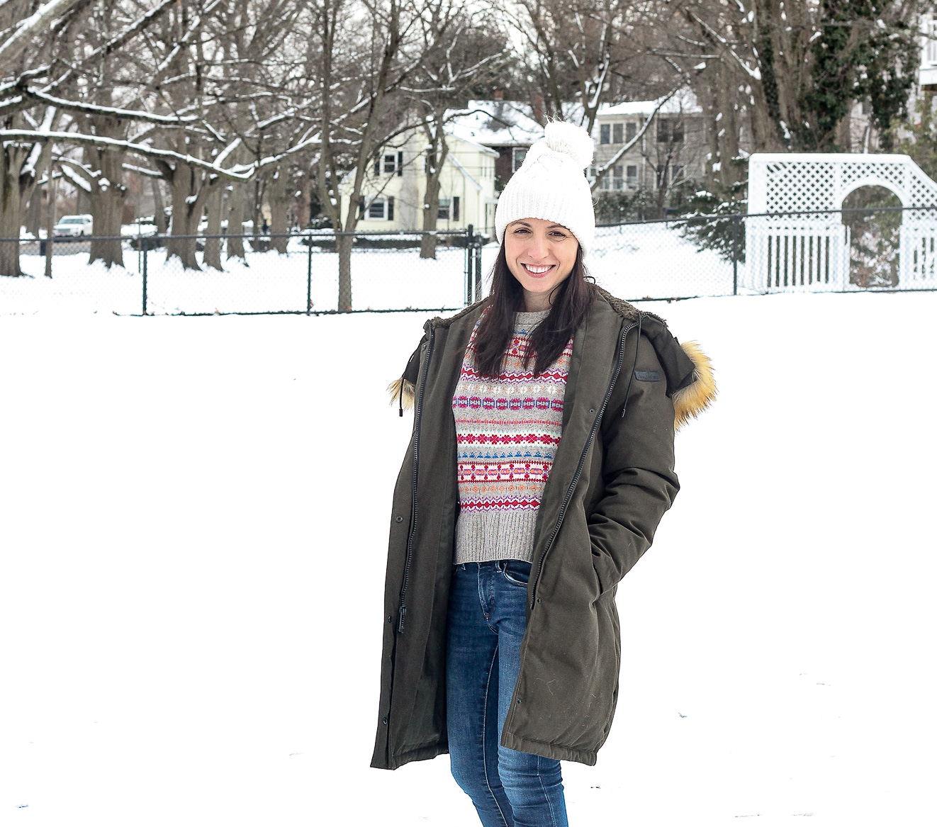 A snowy March day in Brookline Massachusetts