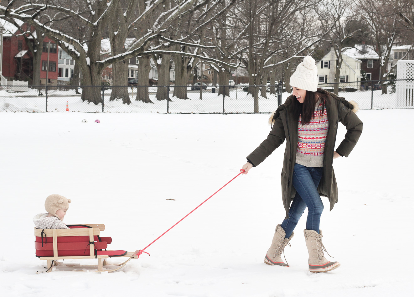 A snowy March day in Brookline Massachusetts