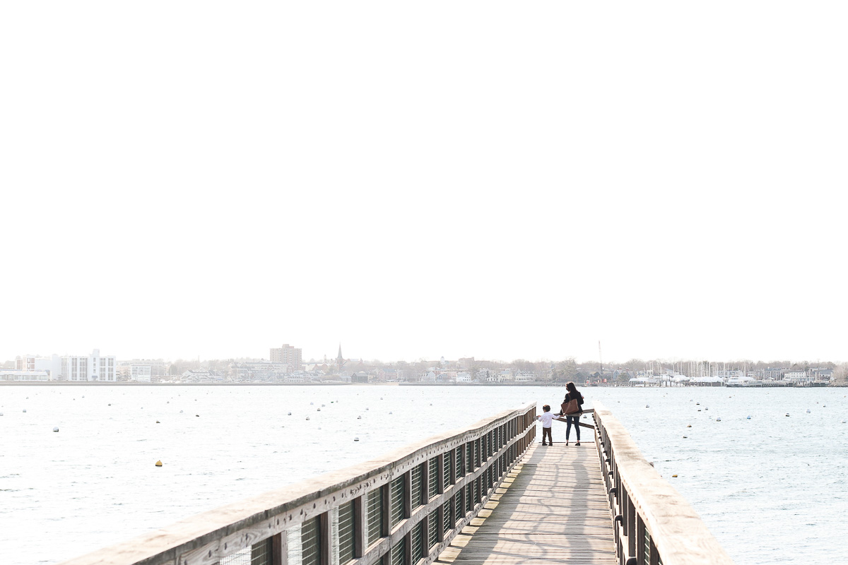 A casual black blazer for a day with the family in Marblehead, MA