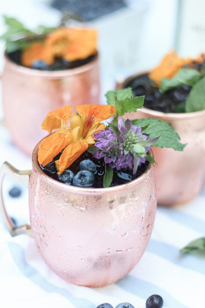 Blueberry Gin Mule close up