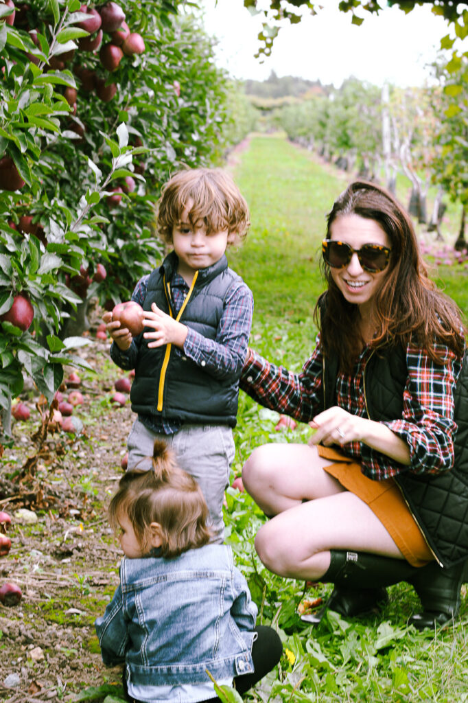 Bennett and Nicole apple picking